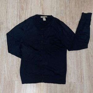 Banana Republic- navy blue silk and cotton cardigan XS